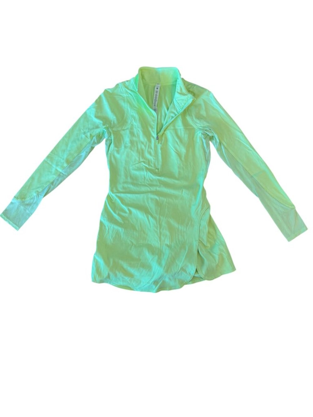 Lululemon Tennis Dress Womens 4 Long Sleeve Neon Green